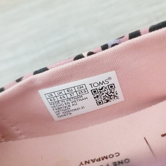 Toms Alpargata Pink Leopard Print Barbie Slip On Canvas Lisa Frank Shoes 6.5 - Picture 8 of 10